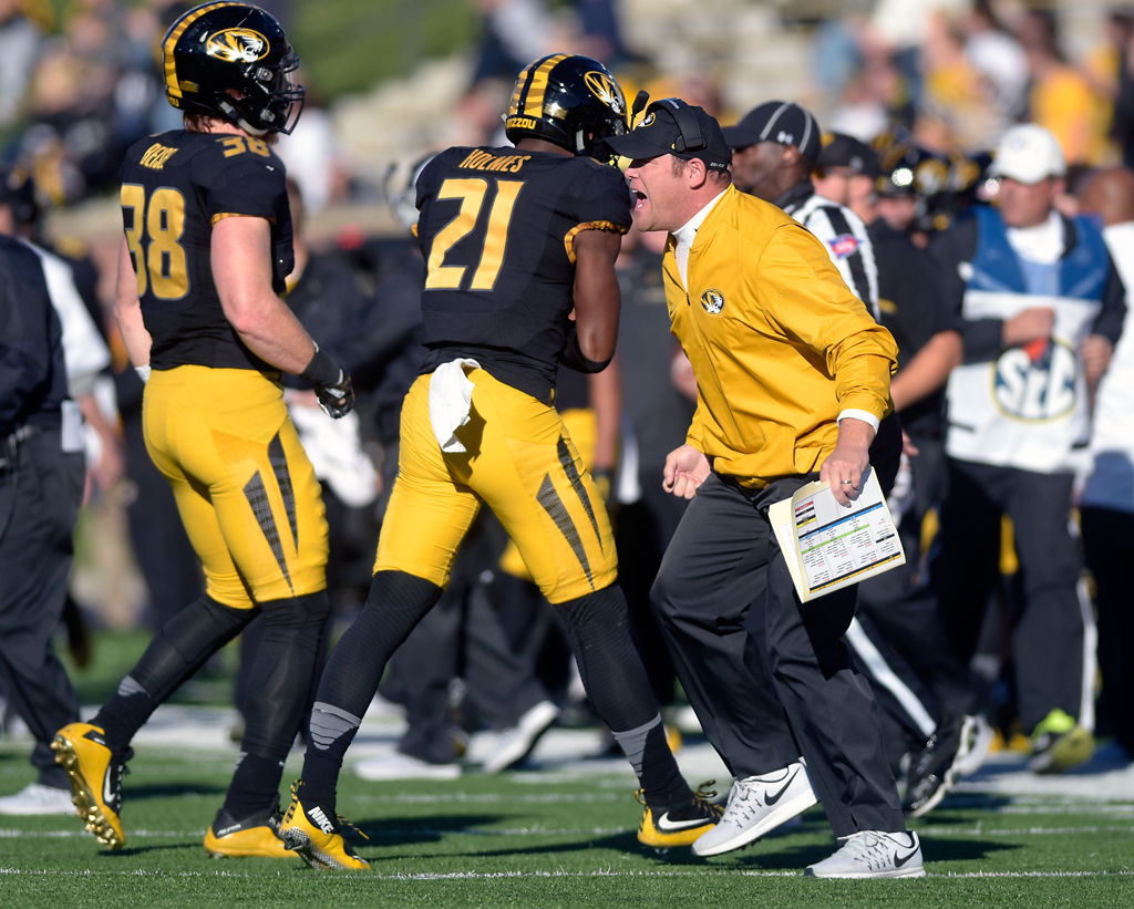 Former Mizzou head coach Barry Odom yells